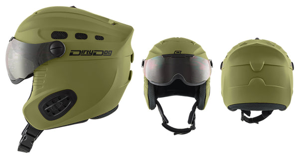 dirty dog crater snowboard ski helmet Dirty Dog Snow Helmet Apache Matte Khaki S – The Optic Shop