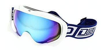 Dirty Dog Ski Goggle Out Rigger White Blue Fusion Mirror DD54184